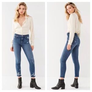 Agolde Sophie Distressed Hi Rise Cropped Ankle Jeans Womens Sz 27 Festival